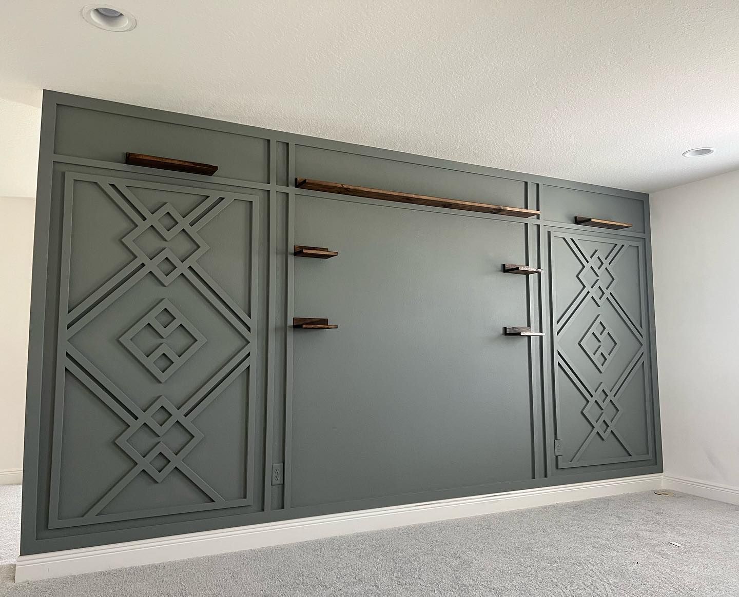 Gray molding accent wall